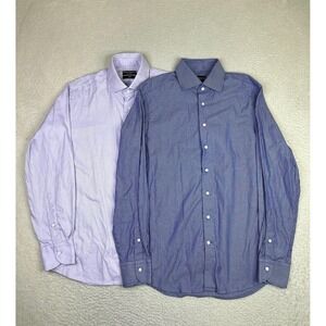 Spier & Mackay Dress Shirts Lot Of 2 Mens 15 32/33 Multicolor Slim Pinstripe LS
